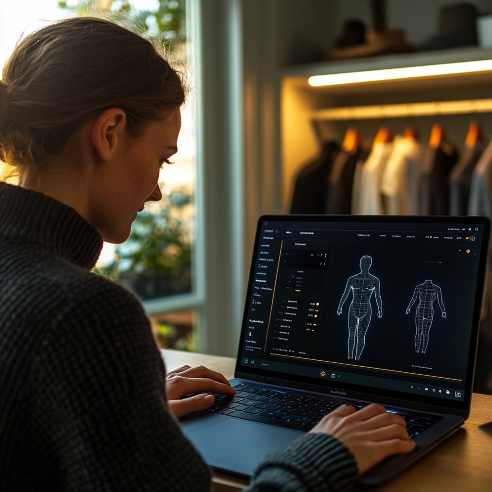  Featured image: Women dressed looking at body data - 